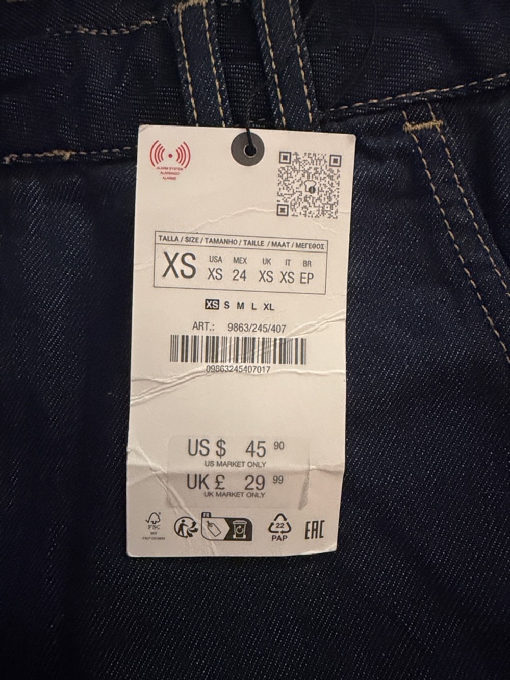 Zara Women's Black Denim Jean Shorts - Picture 4 of 4